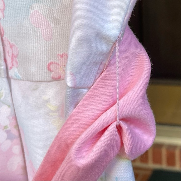 Blueberry Lane 100% Cotton Floral Dress with Detachable Sash Girls Size 8 - Picture 4 of 14